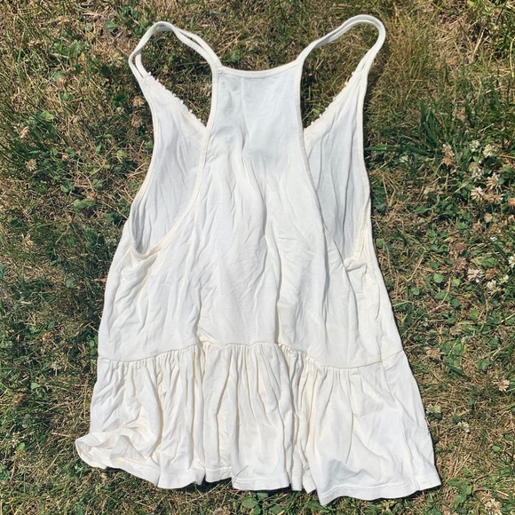 American Eagle White Tank Top with Lace Details - Picture 2 of 3